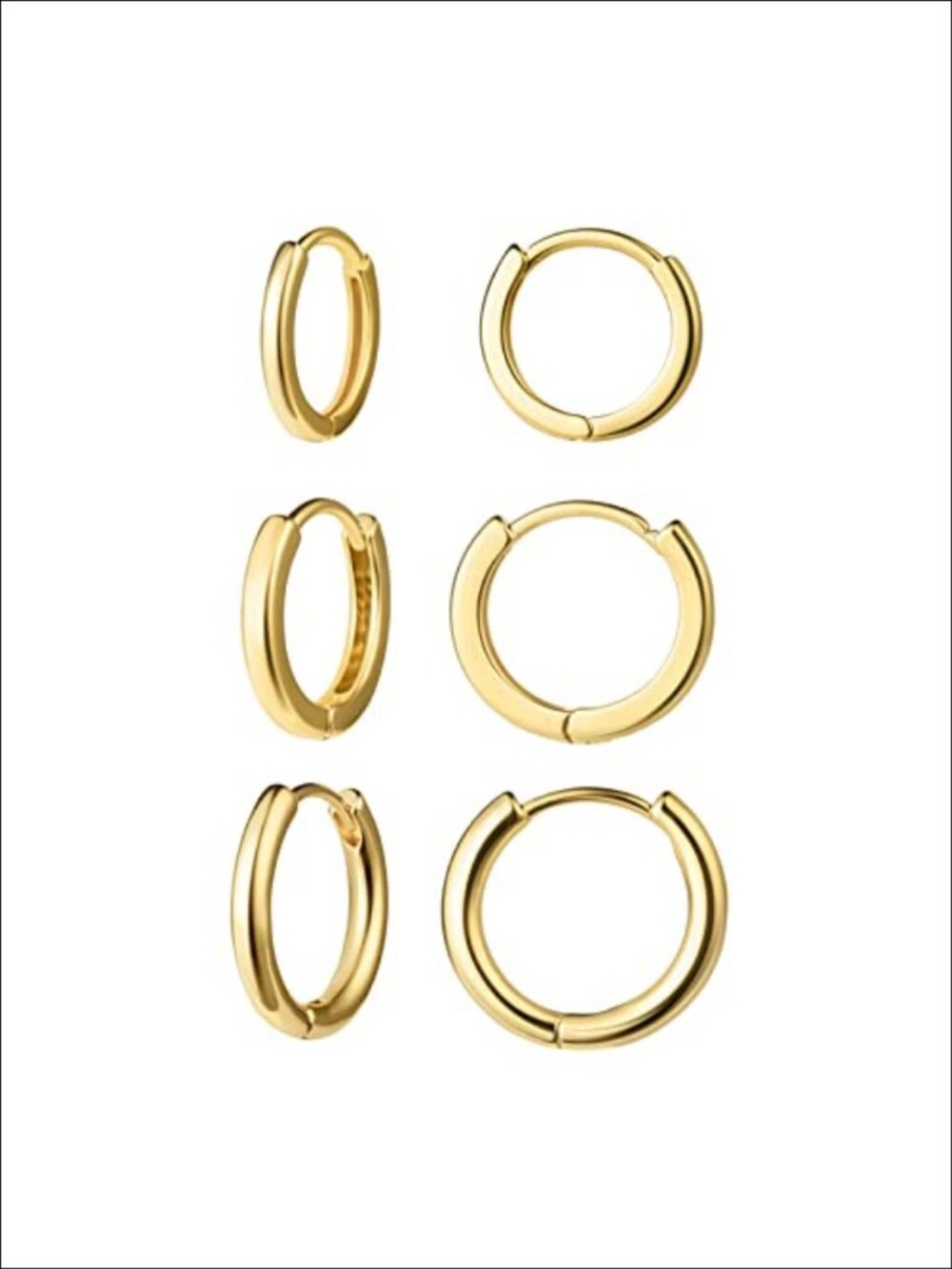 18K Gold Filled CZ Hoop Earrings Set Small Huggie Hypoallergenic Cartilage 3